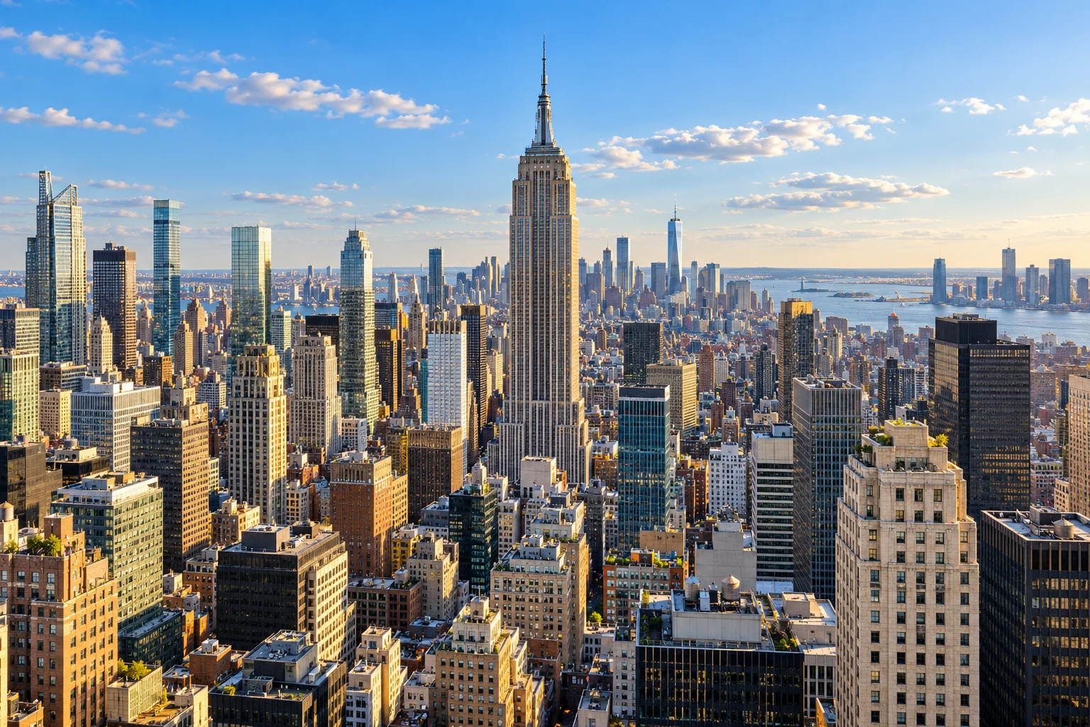 AI-generated New York skyline with the Empire State Building